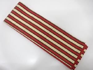 本場筑前博多縞模様織出し半幅帯